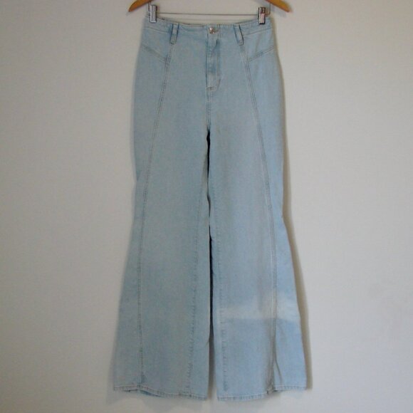 Free People We The Free Florence Flare Jeans Boho Hippie Wide Leg Light Wash 28 - Picture 3 of 15